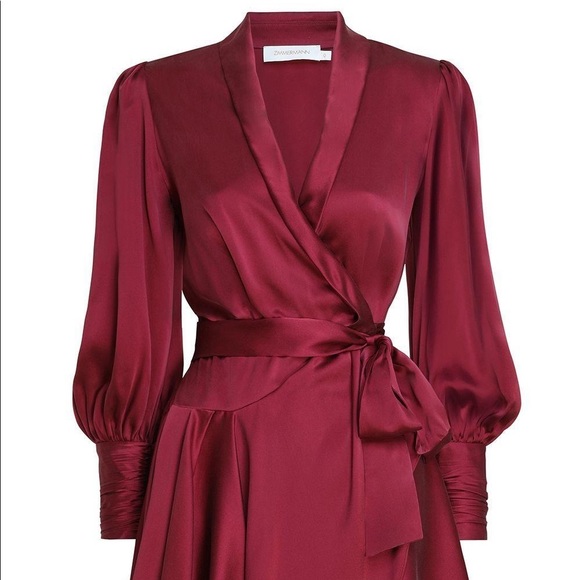 Zimmermann Wrap Dress in Burgundy size 0 - Picture 4 of 8
